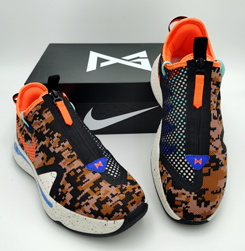 Nike PG 4 Brown Black Blue Orange Shoes